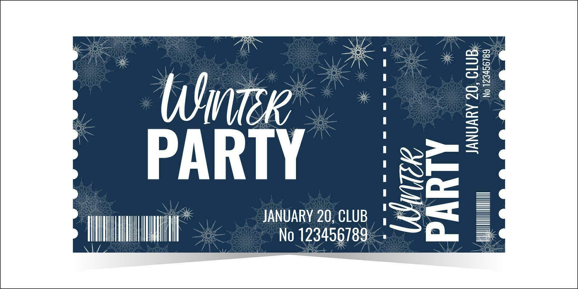 Winter party ticket vector