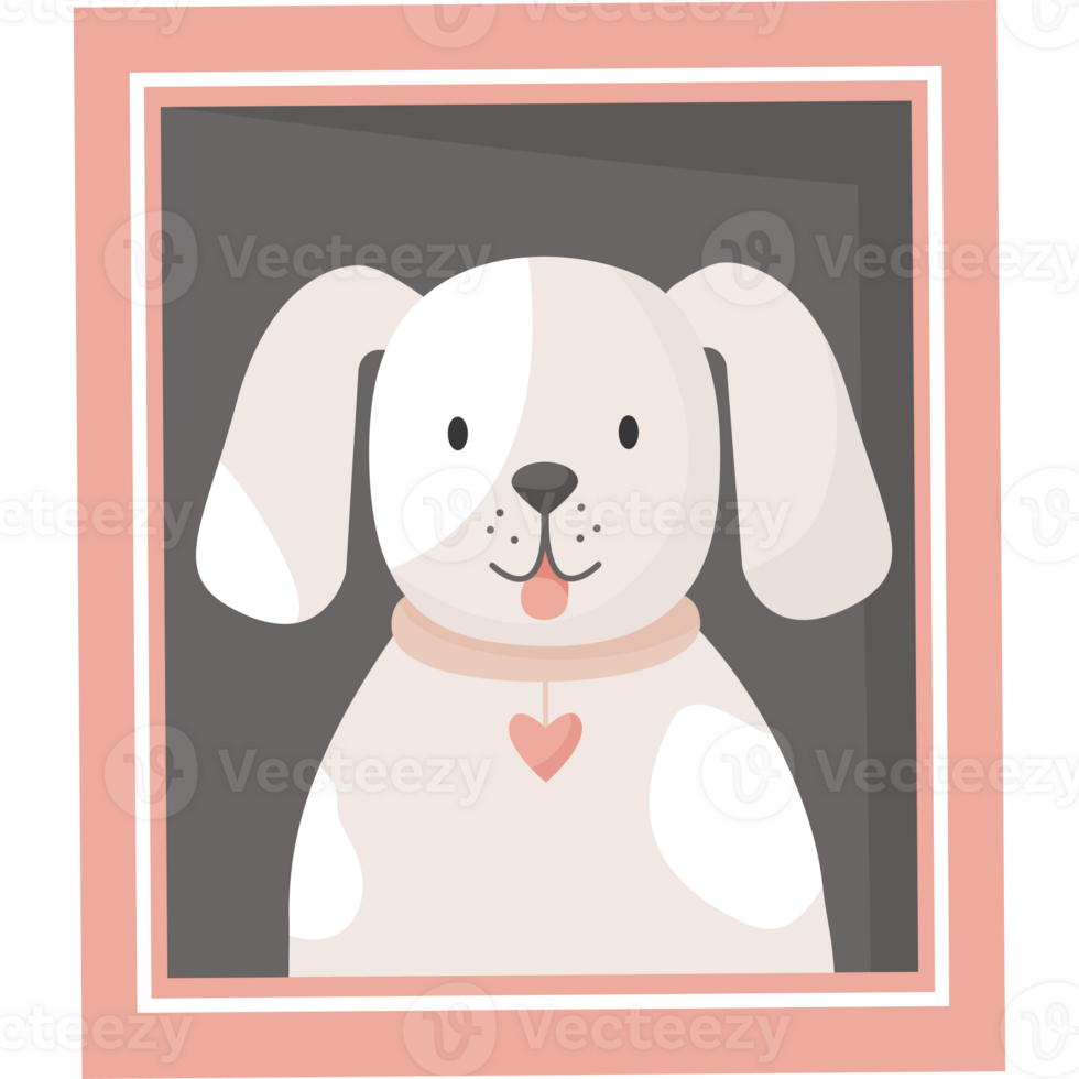 Photo frame portrait of dog png