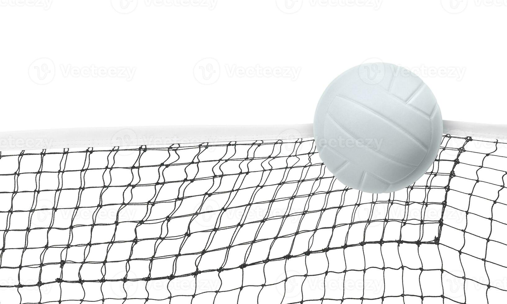 Volleyball in the net Isolated on a white background photo