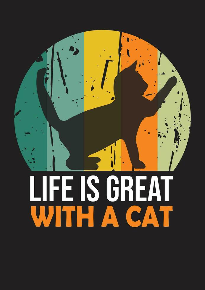 diseño de camiseta de gato vector