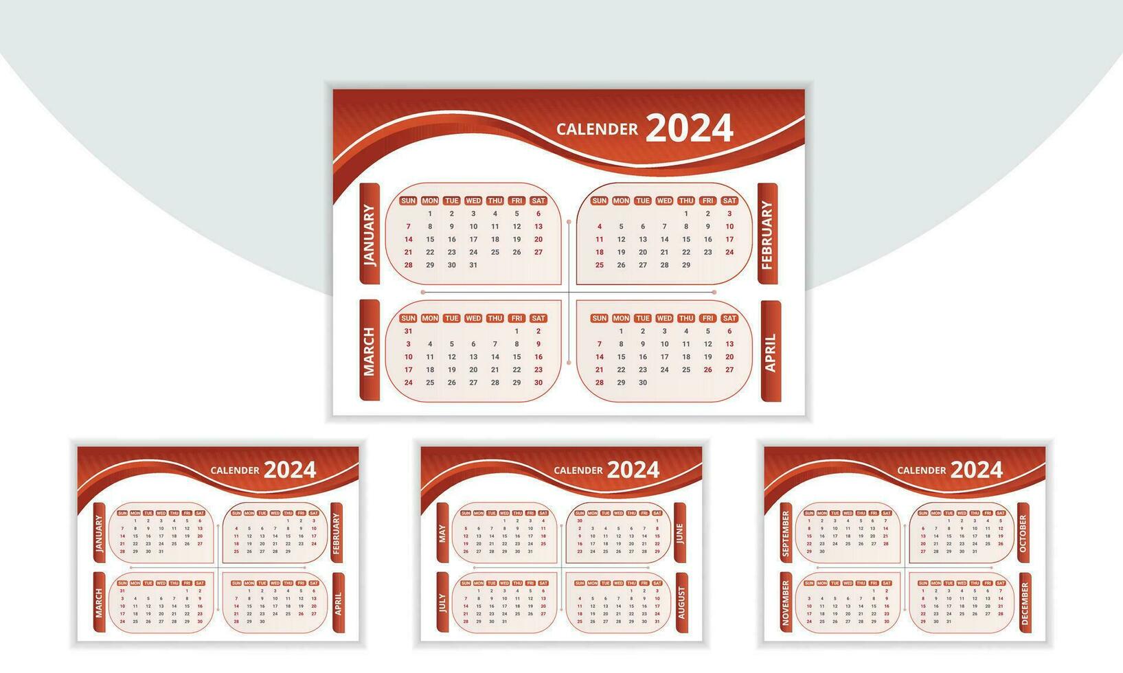 Modern Calendar design 2024 vector