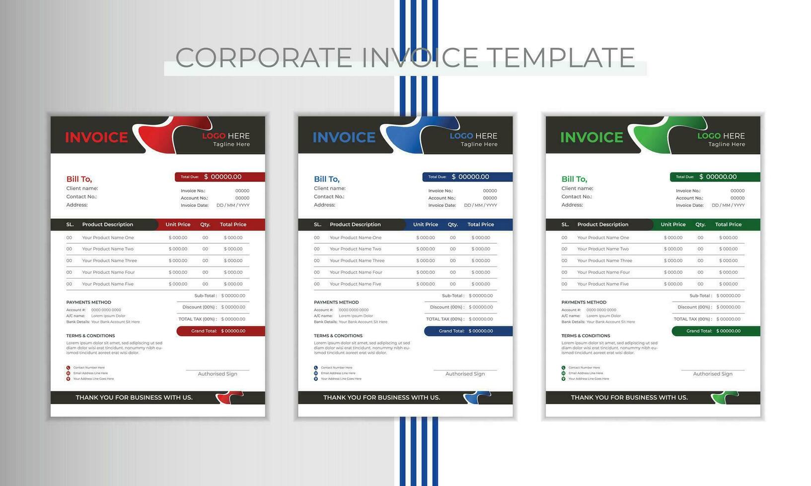 Creative and elegant invoice layout vector
