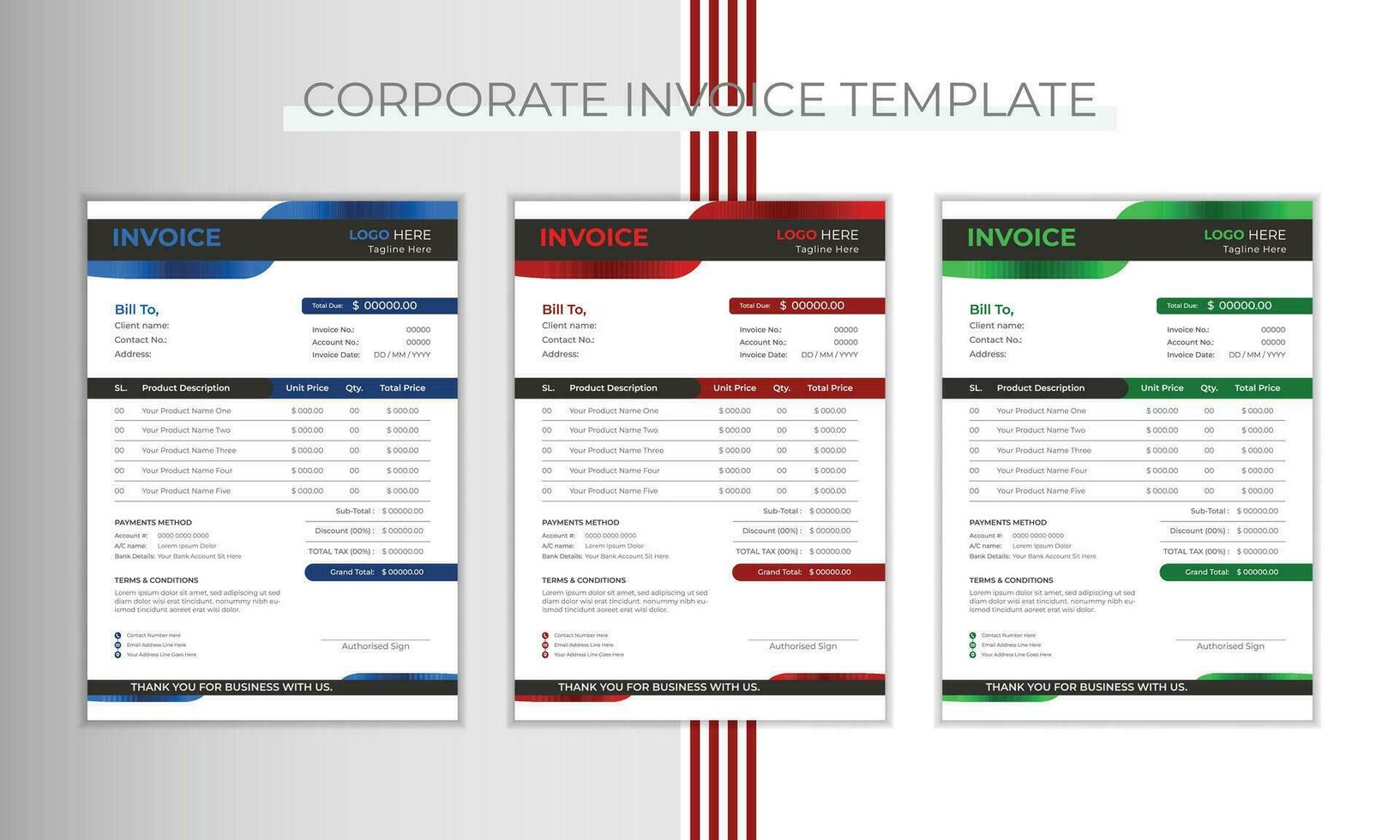 Modern Invoice Design Template vector