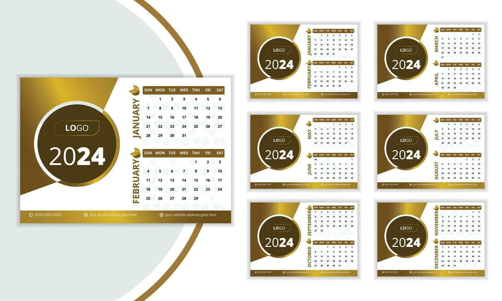 Attractive Calendar Design 2024 vector