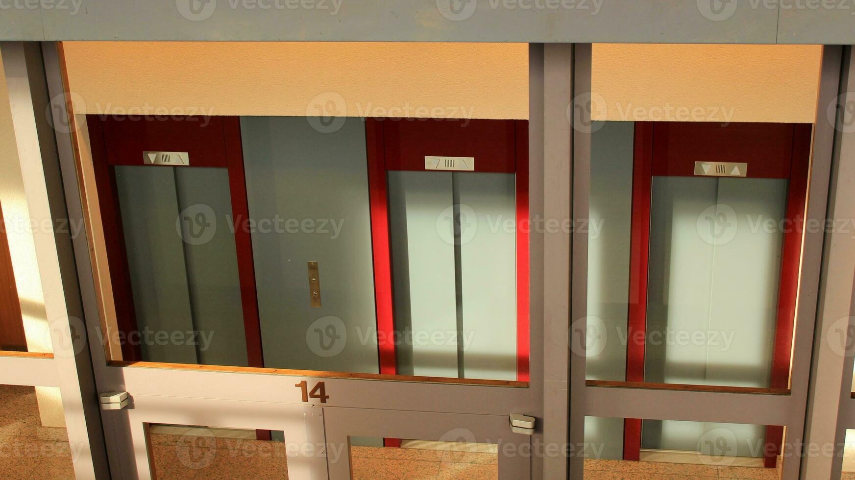 Modern buiding elevators photo