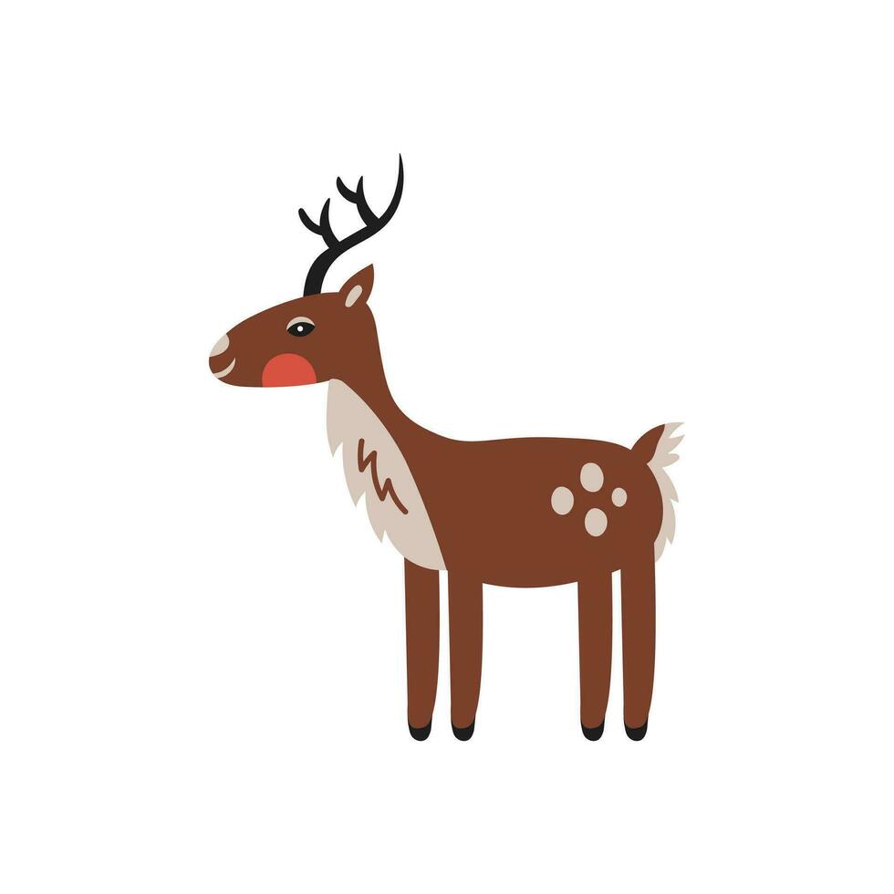 Reindeer vector illustration in Scandinavian style