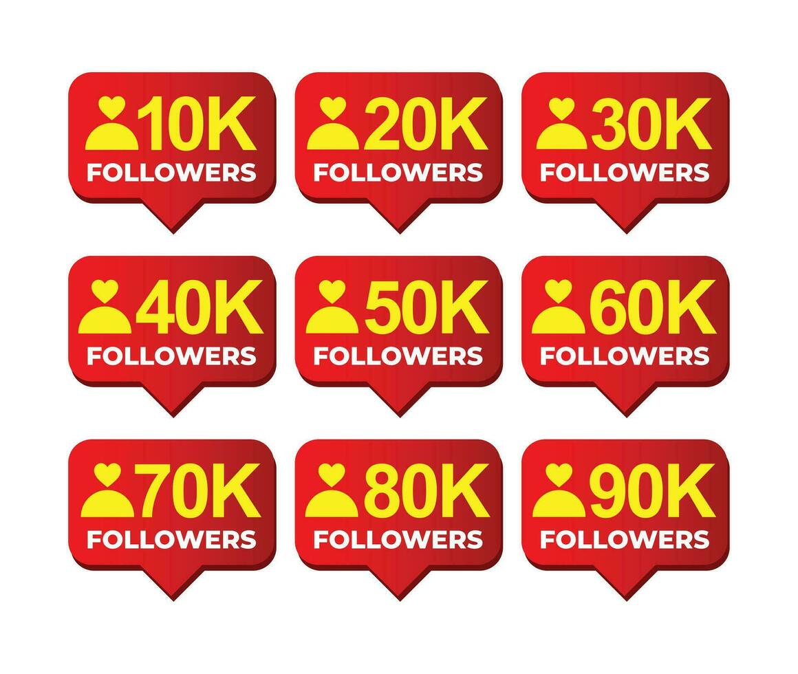 Social Media Followers Tag Design Template vector