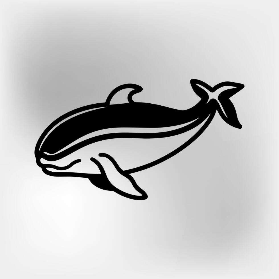 dolphin vector icon. black illustration on white background.