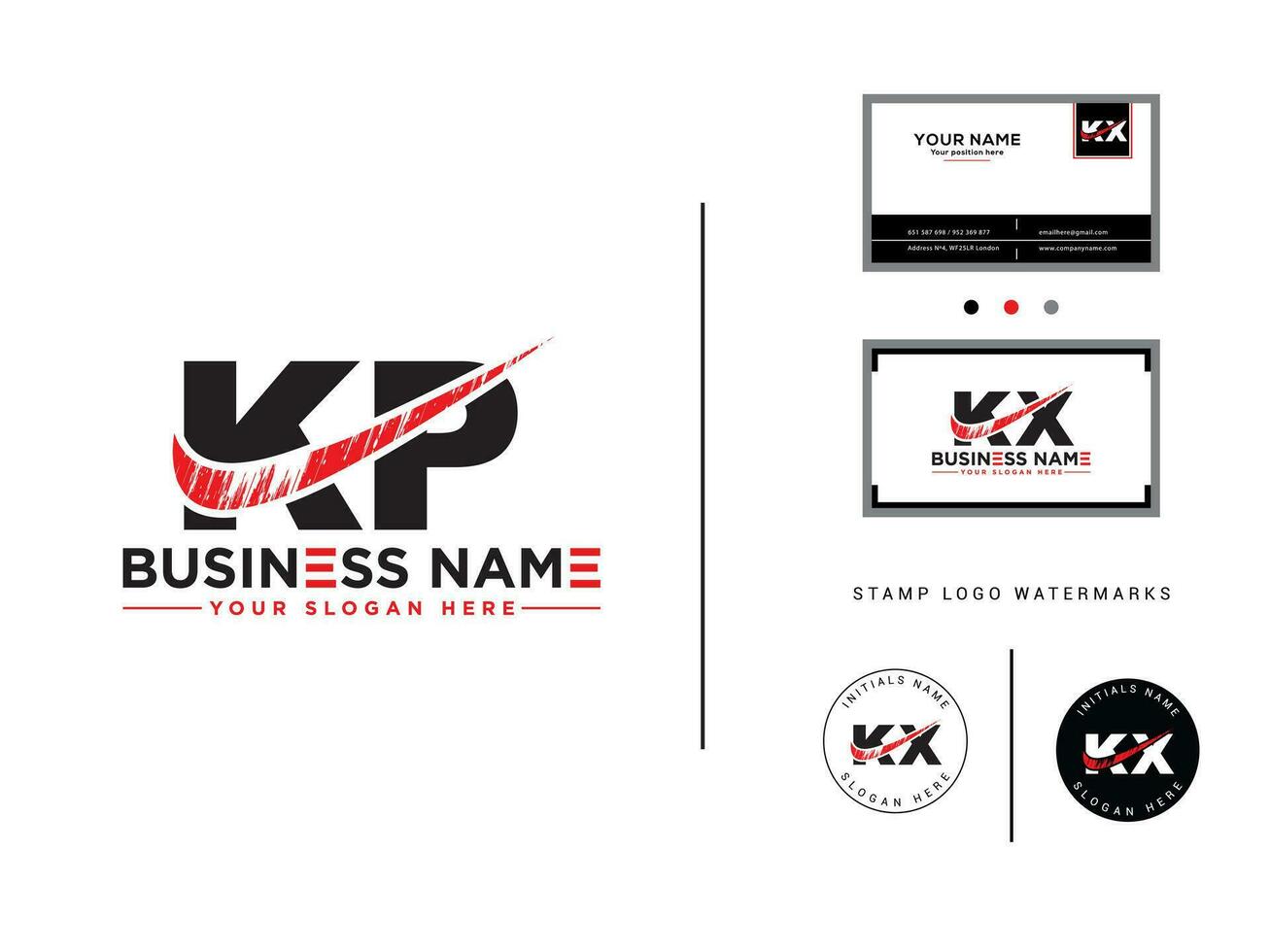 Kp, Kp Logo Icon, Modern KP Brush Letter Logo vector