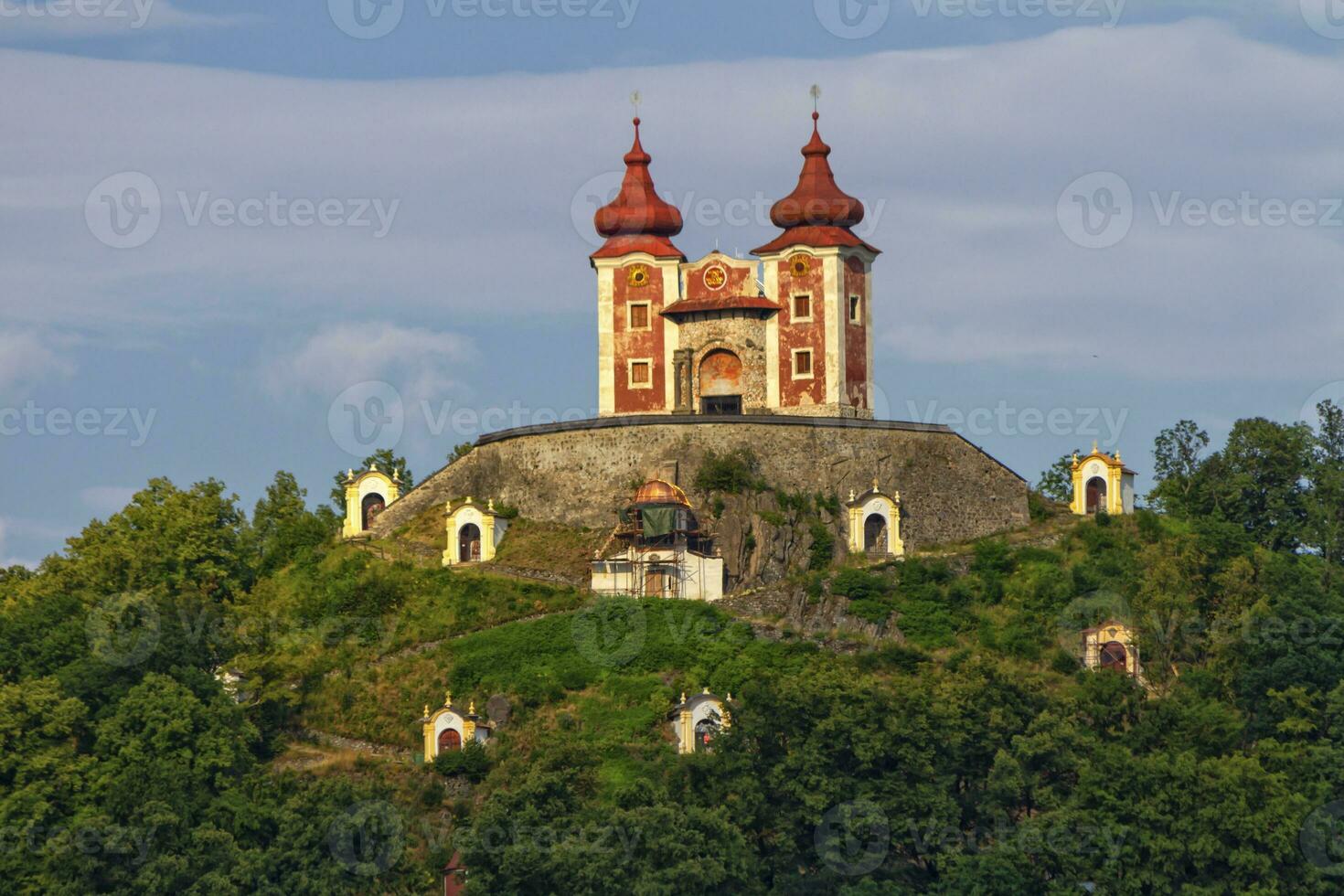 Calvary on Scharffenberg hill in Banska Stiavnica, Slovakia photo