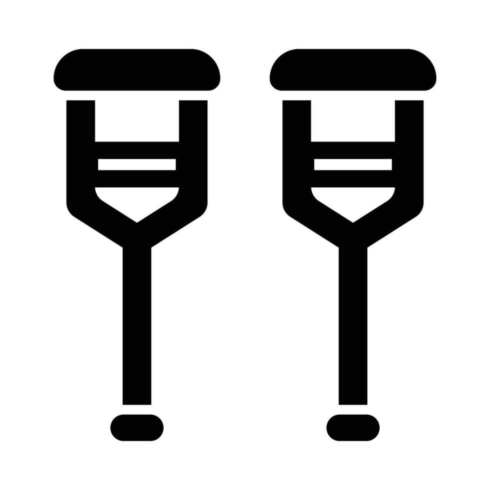 Crutches Vector Glyph Icon For Personal And Commercial Use.