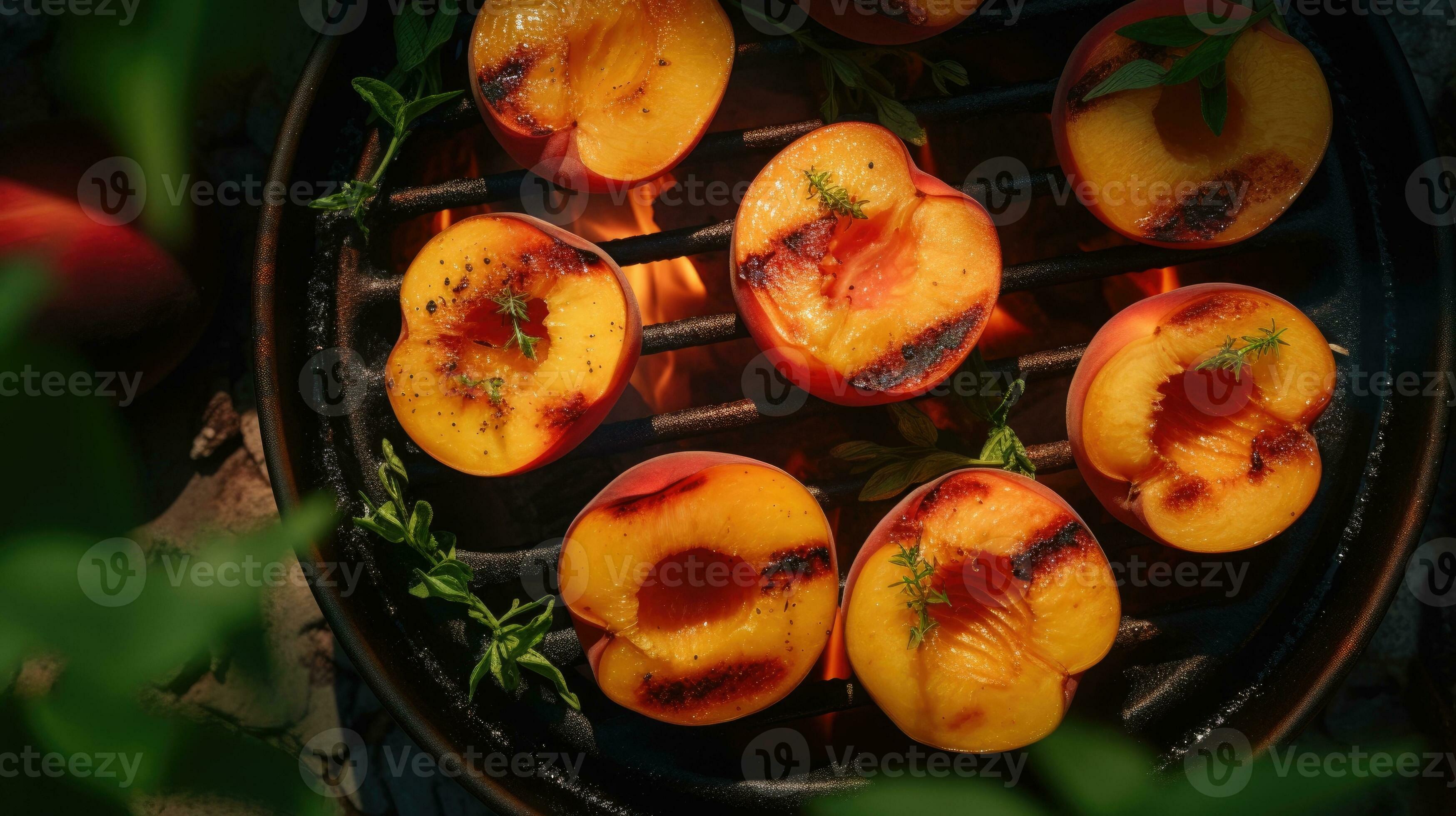 Grilled peach halves. AIGenerated 31119065 Stock Photo at Vecteezy