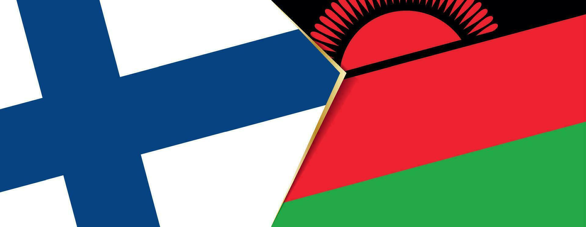 Finland and Malawi flags, two vector flags.