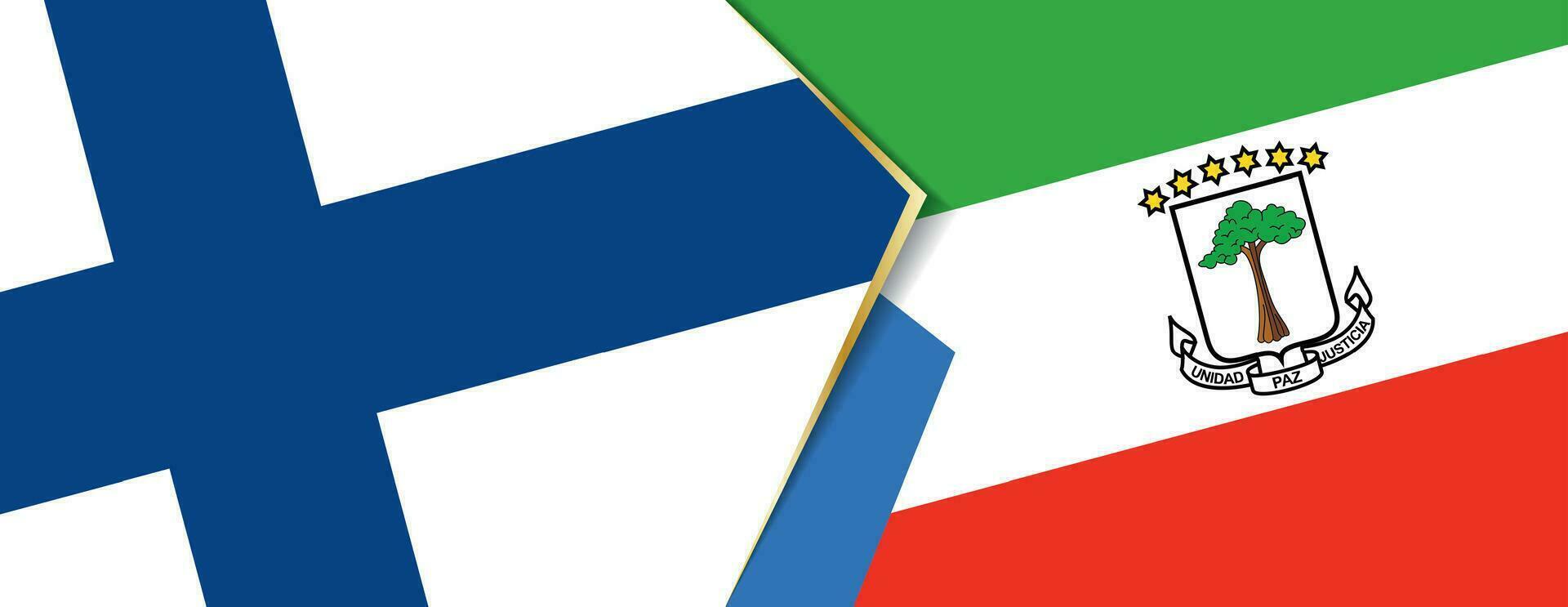Finland and Equatorial Guinea flags, two vector flags.