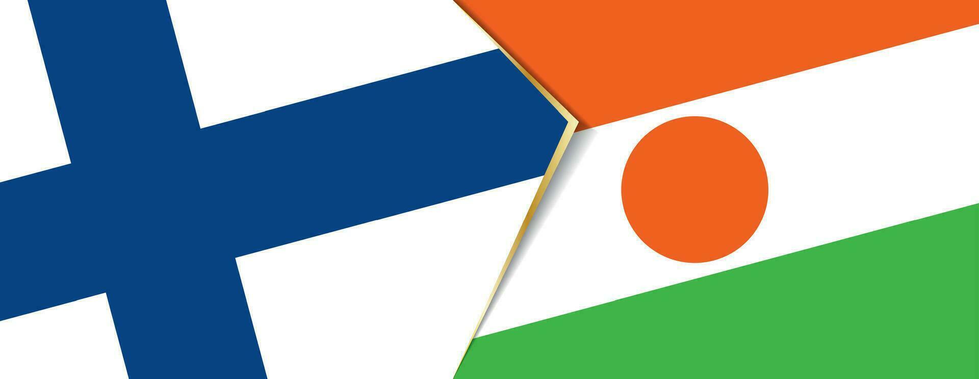 Finland and Niger flags, two vector flags.