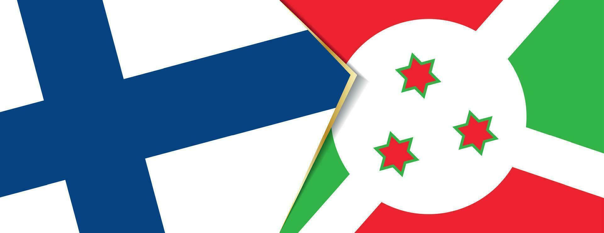 Finland and Burundi flags, two vector flags.