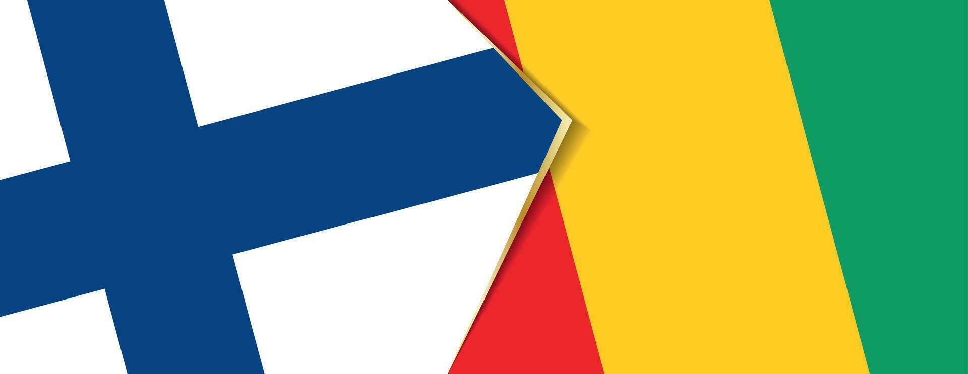 Finland and Guinea flags, two vector flags.