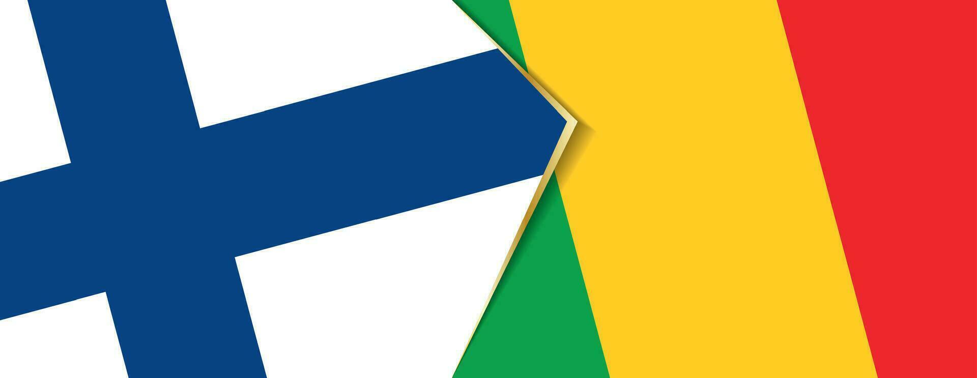 Finland and Mali flags, two vector flags.