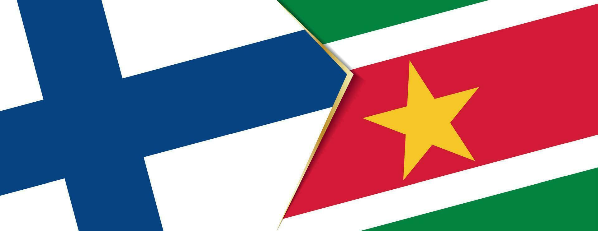 Finland and Suriname flags, two vector flags.