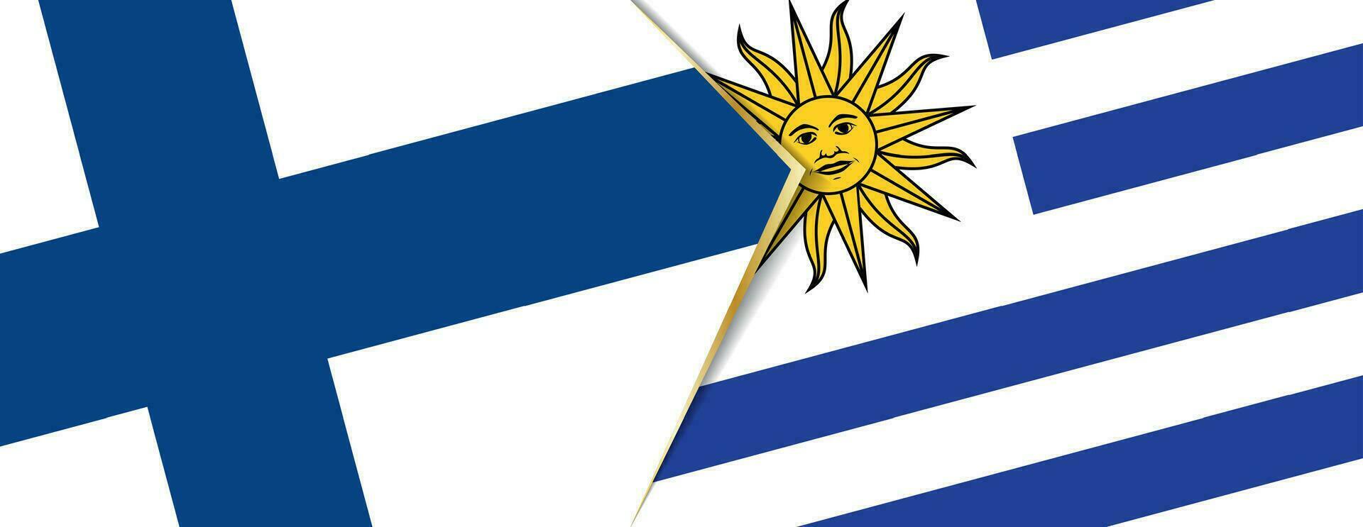 Finland and Uruguay flags, two vector flags.