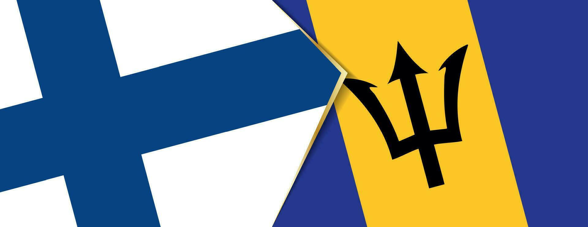 Finland and Barbados flags, two vector flags.