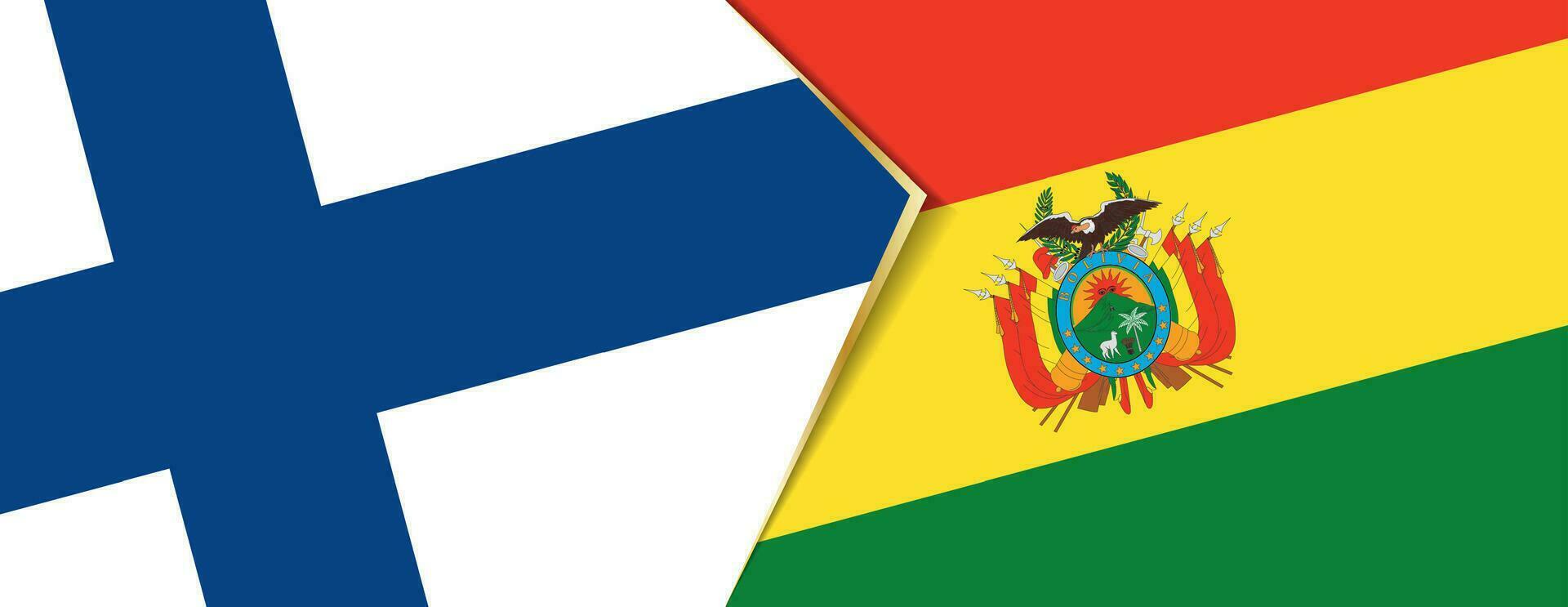 Finland and Bolivia flags, two vector flags.