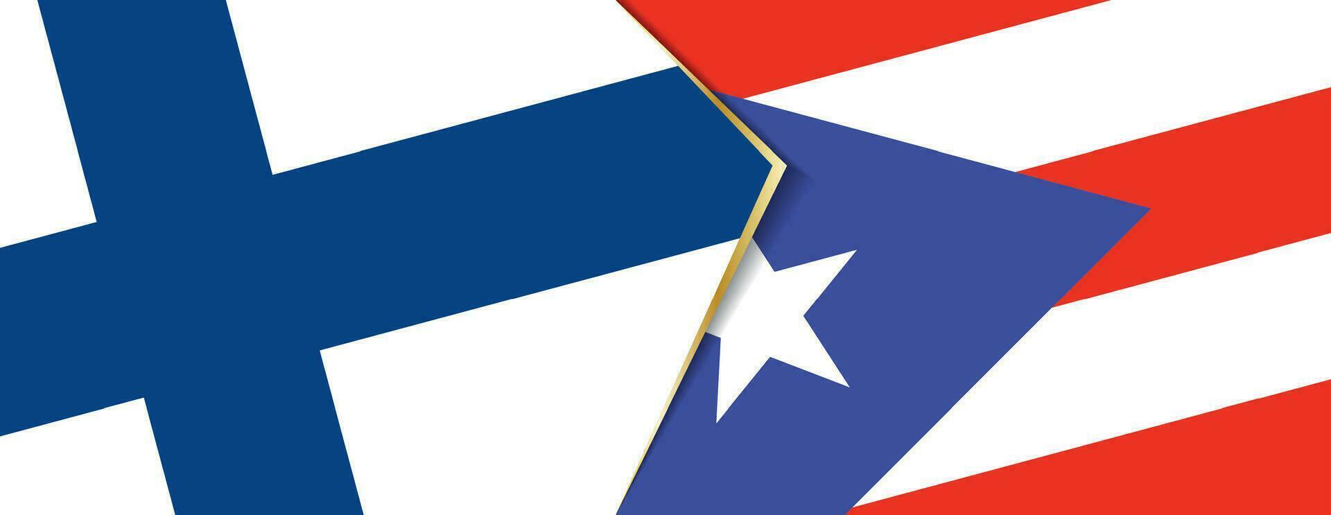Finland and Puerto Rico flags, two vector flags.