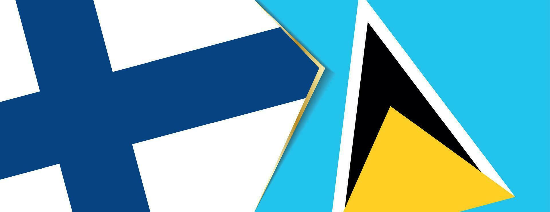 Finland and Saint Lucia flags, two vector flags.