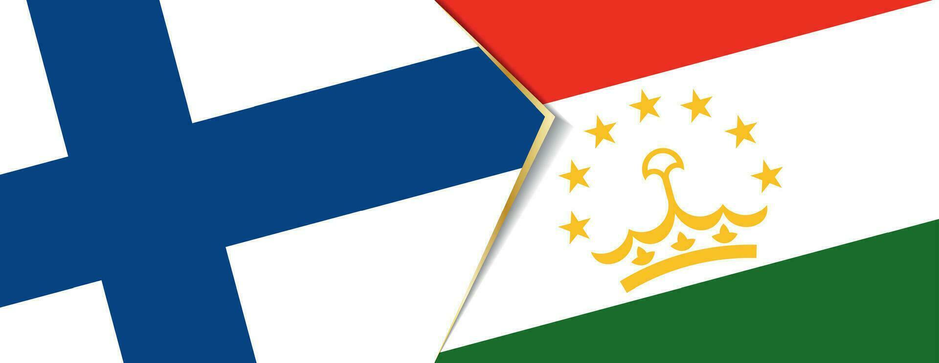 Finland and Tajikistan flags, two vector flags.