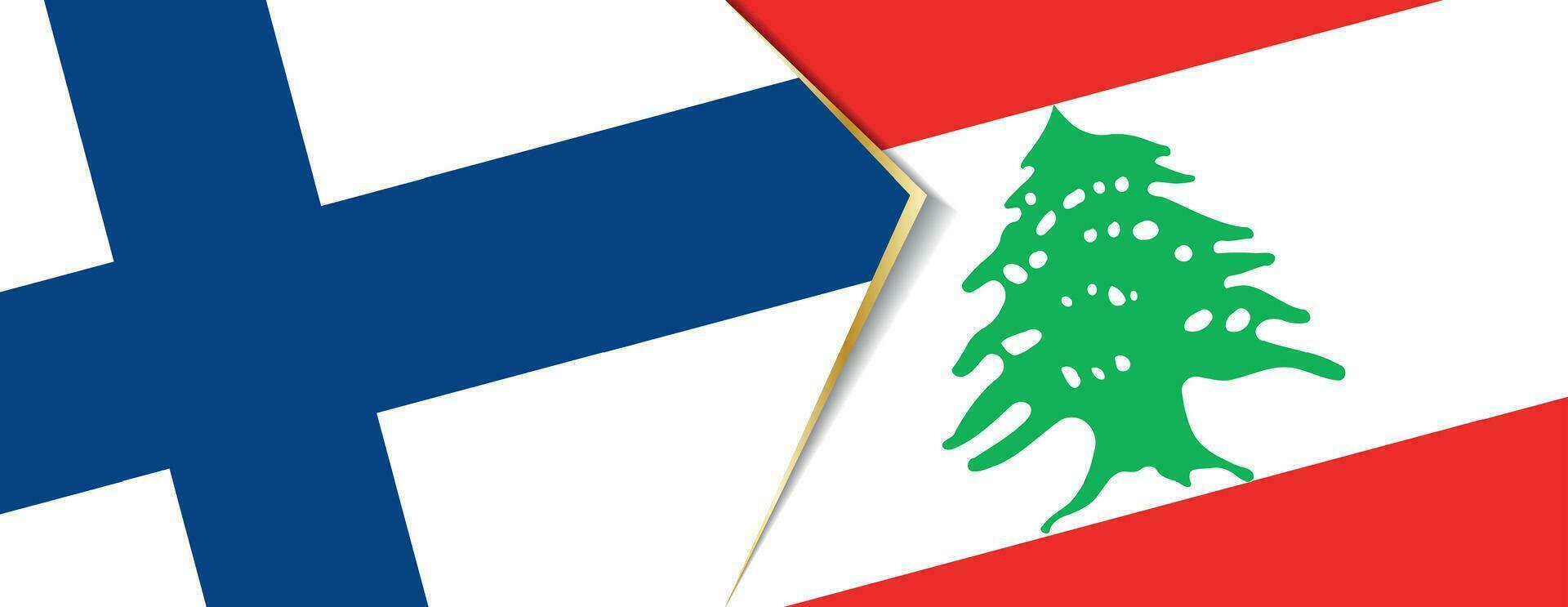 Finland and Lebanon flags, two vector flags.