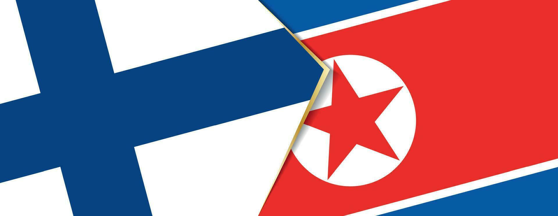 Finland and North Korea flags, two vector flags.