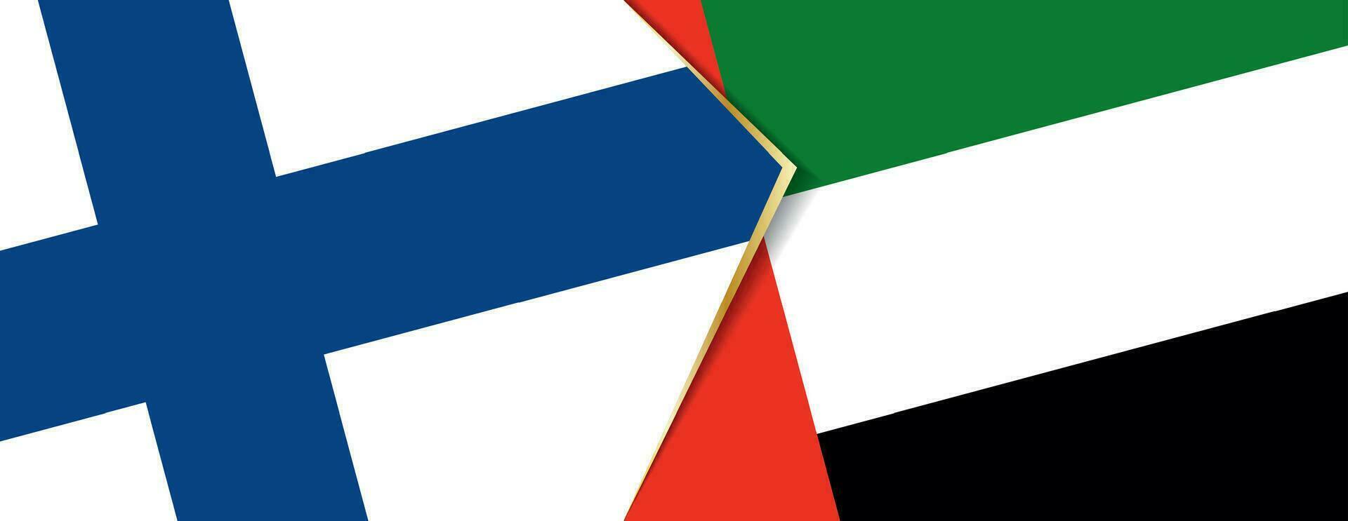 Finland and United Arab Emirates flags, two vector flags.
