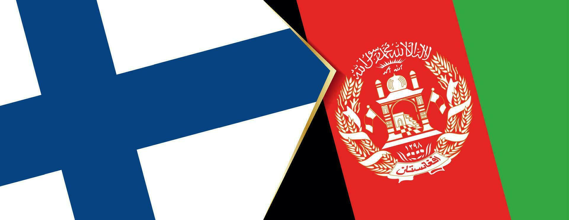 Finland and Afghanistan flags, two vector flags.