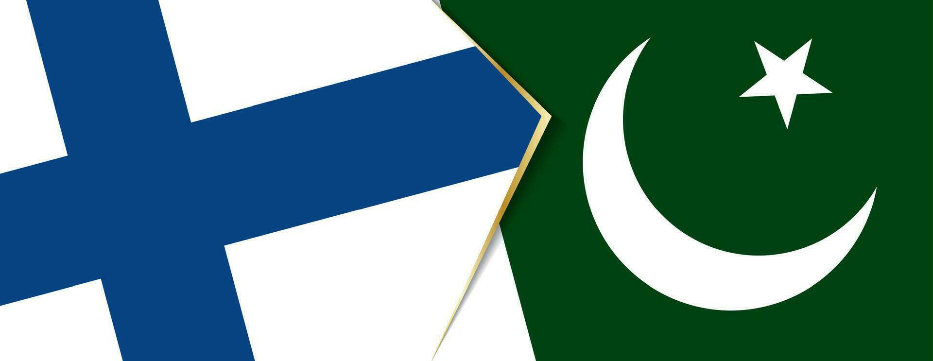 Finland and Pakistan flags, two vector flags.