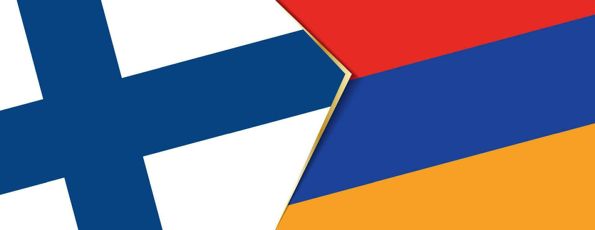 Finland and Armenia flags, two vector flags.