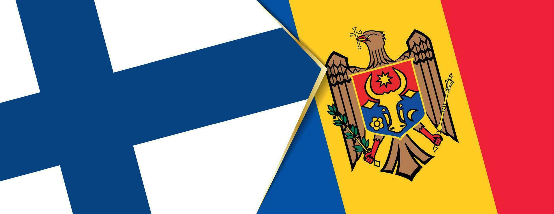 Finland and Moldova flags, two vector flags.