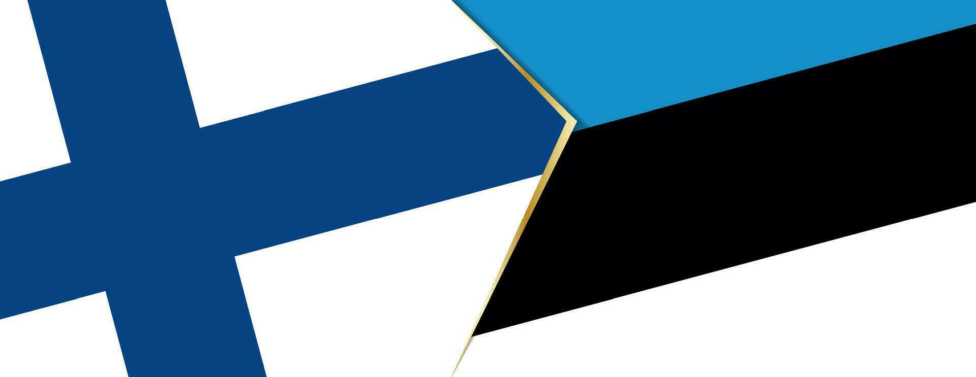 Finland and Estonia flags, two vector flags.