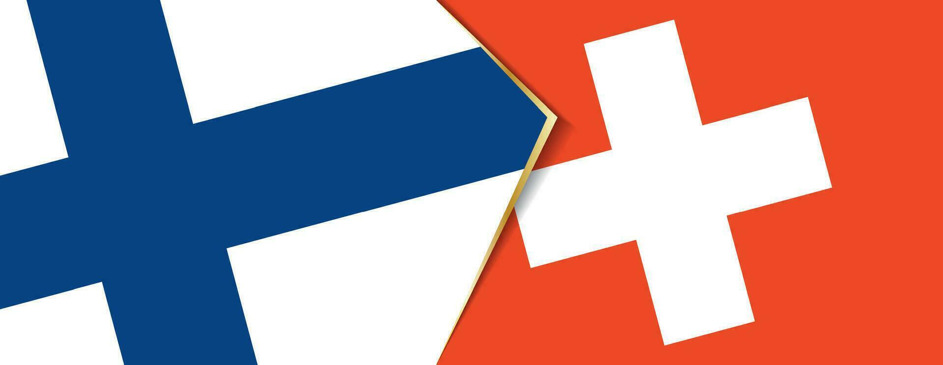 Finland and Switzerland flags, two vector flags.