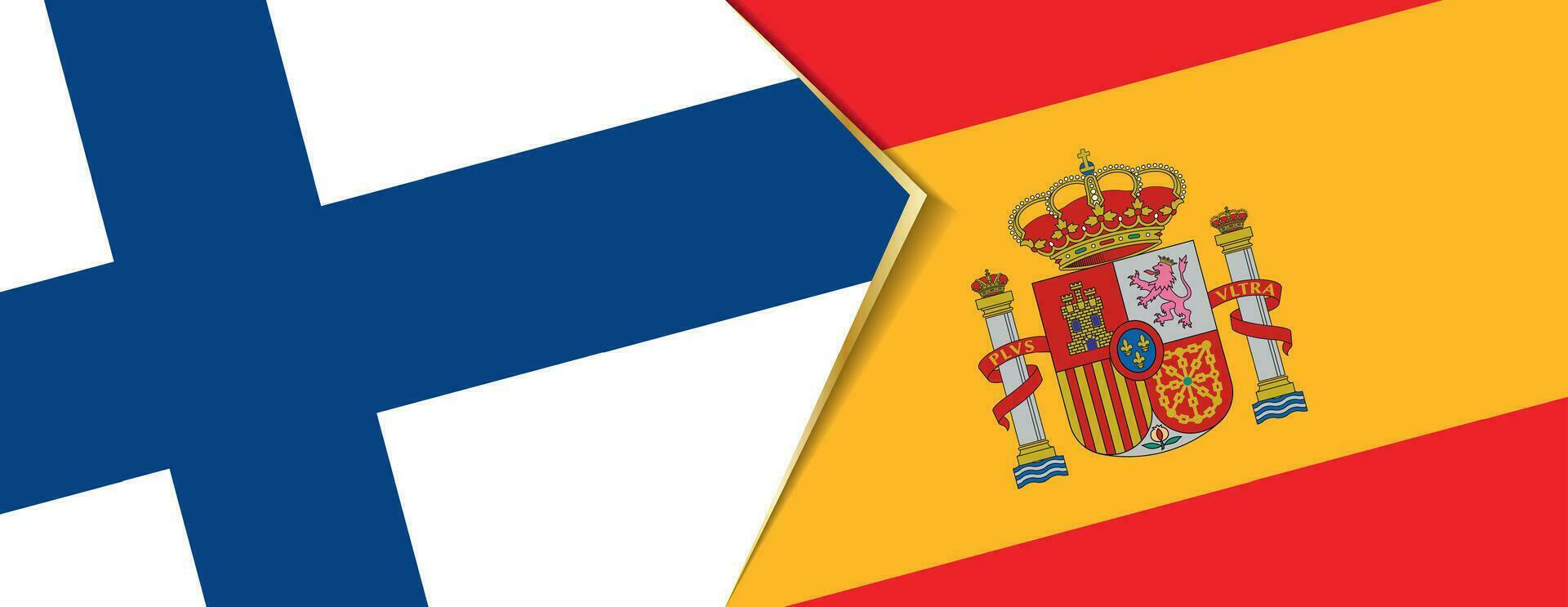 Finland and Spain flags, two vector flags.