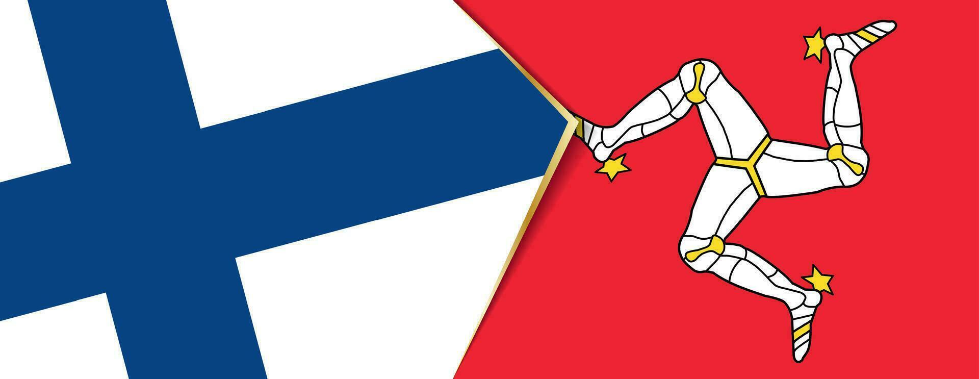 Finland and Isle of Man flags, two vector flags.