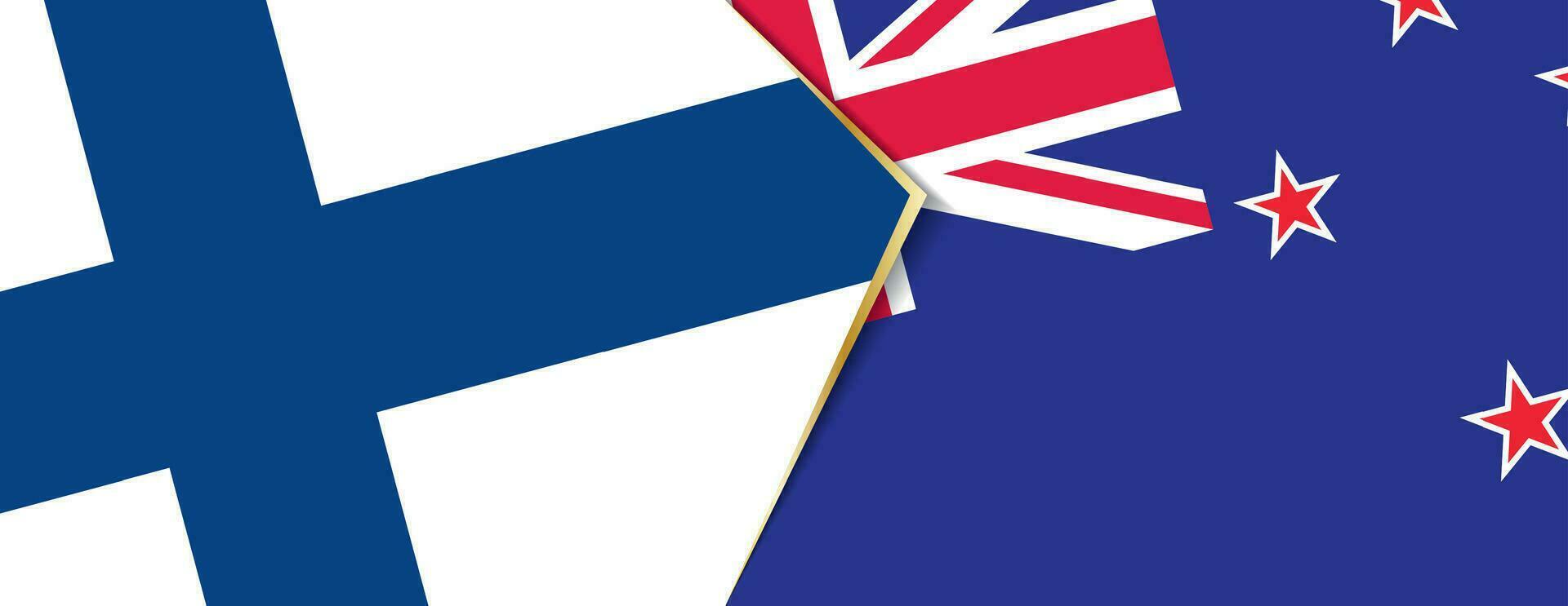 Finland and New Zealand flags, two vector flags.