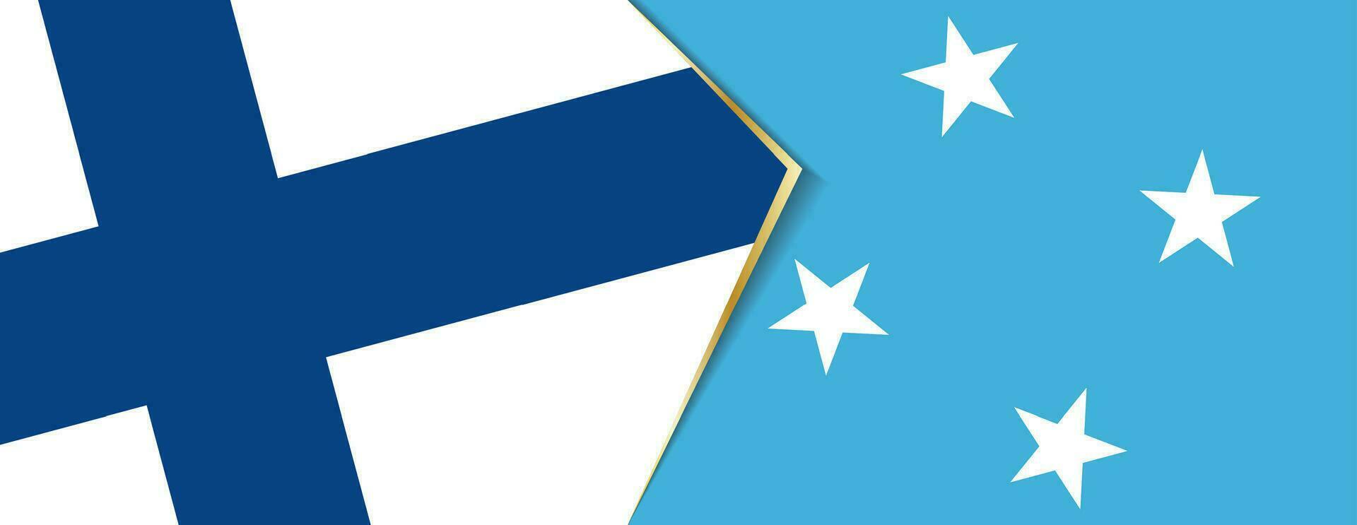 Finland and Micronesia flags, two vector flags.