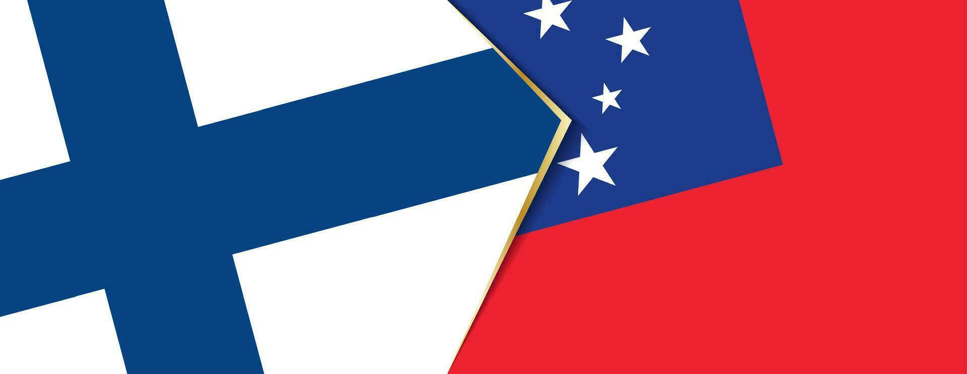 Finland and Samoa flags, two vector flags.