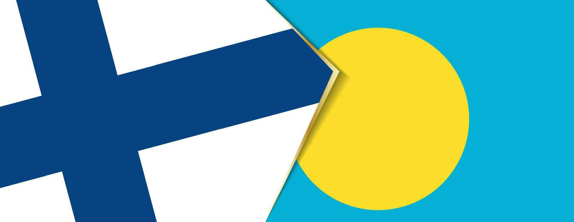 Finland and Palau flags, two vector flags.