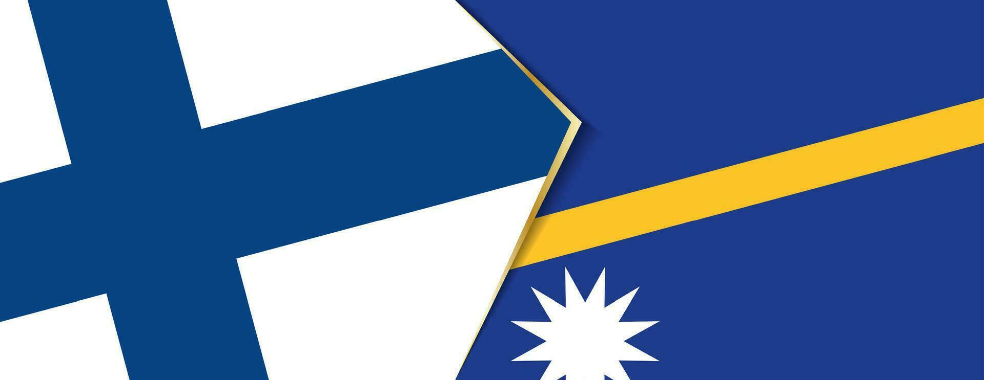 Finland and Nauru flags, two vector flags.