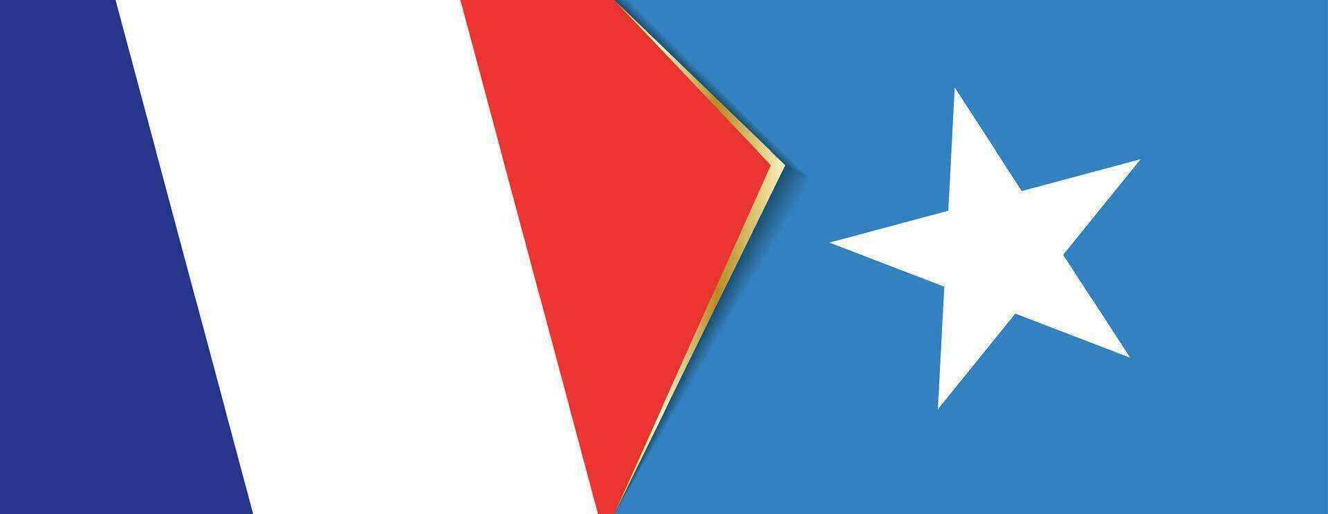 France and Somalia flags, two vector flags.