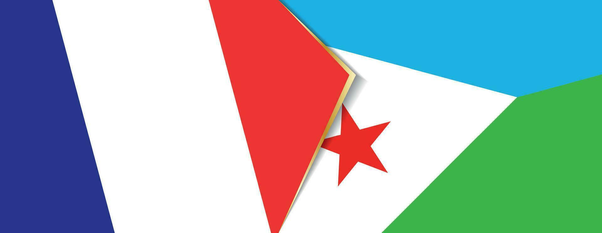 France and Djibouti flags, two vector flags.