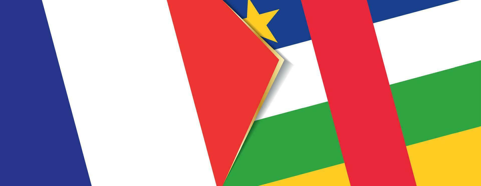 France and Central African Republic flags, two vector flags.