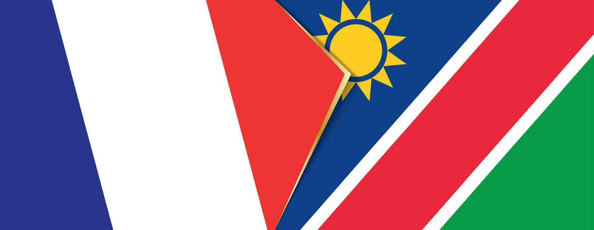 France and Namibia flags, two vector flags.