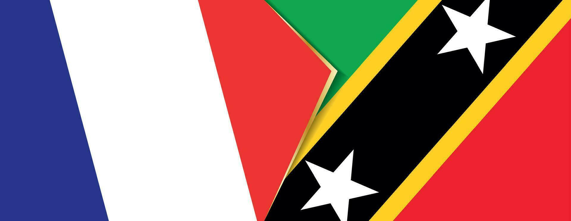 France and Saint Kitts and Nevis flags, two vector flags.